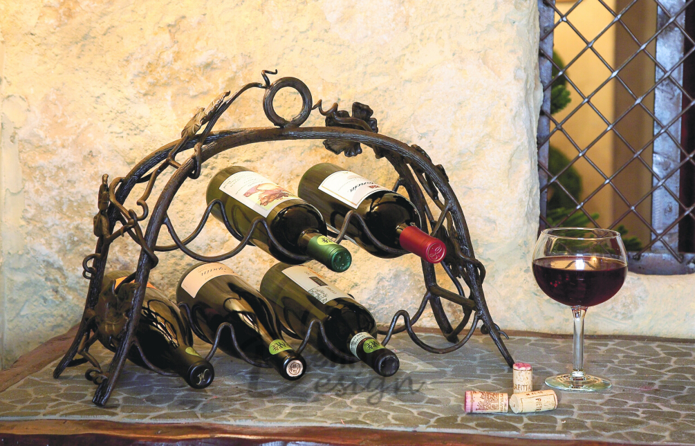Black Wine Rack High Grade Iron Wine Holder 7 Bottle Wine Rack for Wine Decoration
