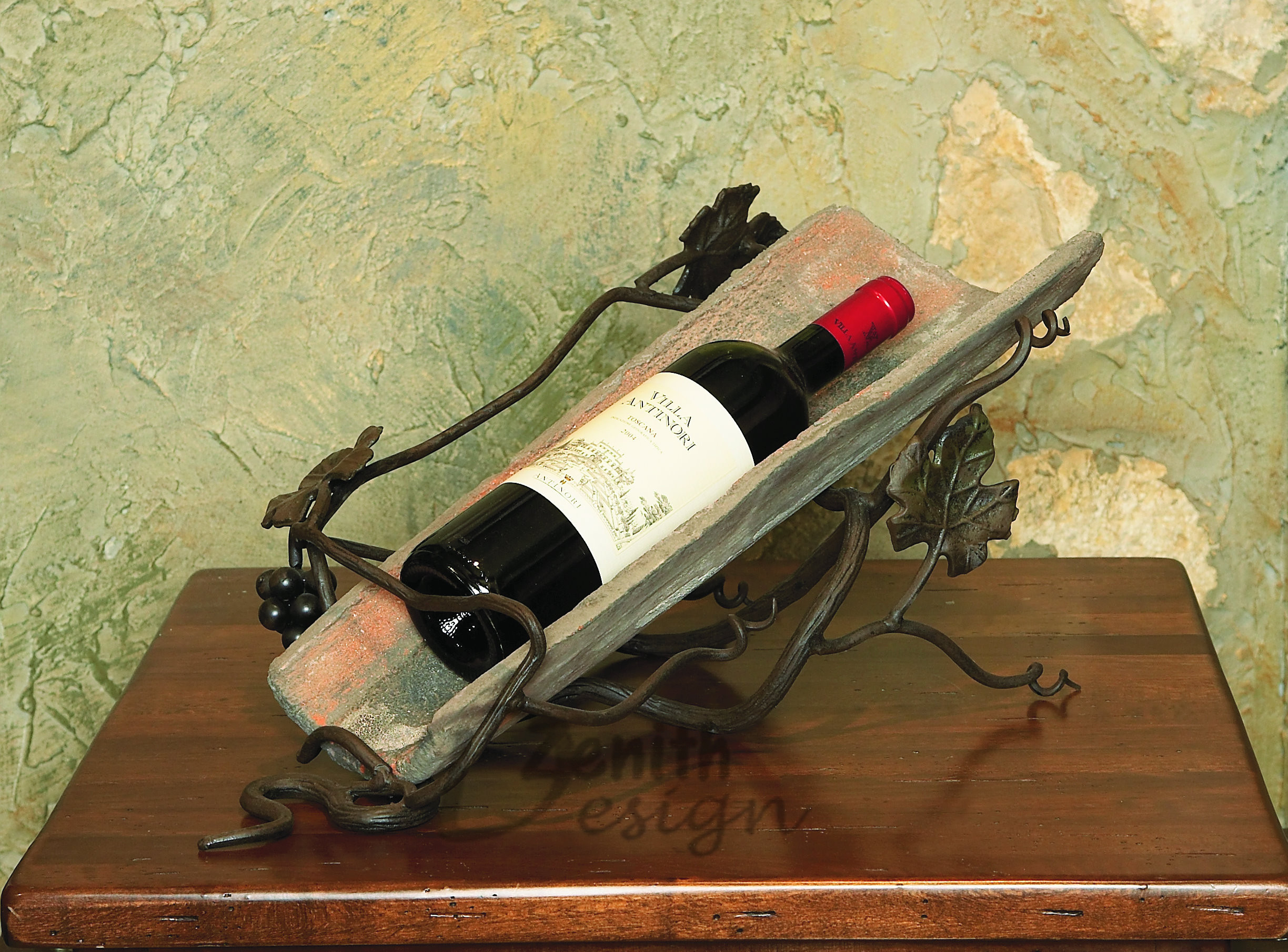 Brown Creative Wine Holder bar 1 Bottle Wine Holder with Vineyard Tile Design of Wine Racks