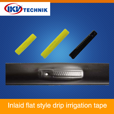 Inlaid flat style drip irrigation tape