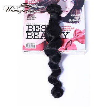 7A Brazilian Virgin Human Hair Weave Loose Wave Unprocessed 1 bundle/100g Free Shipping