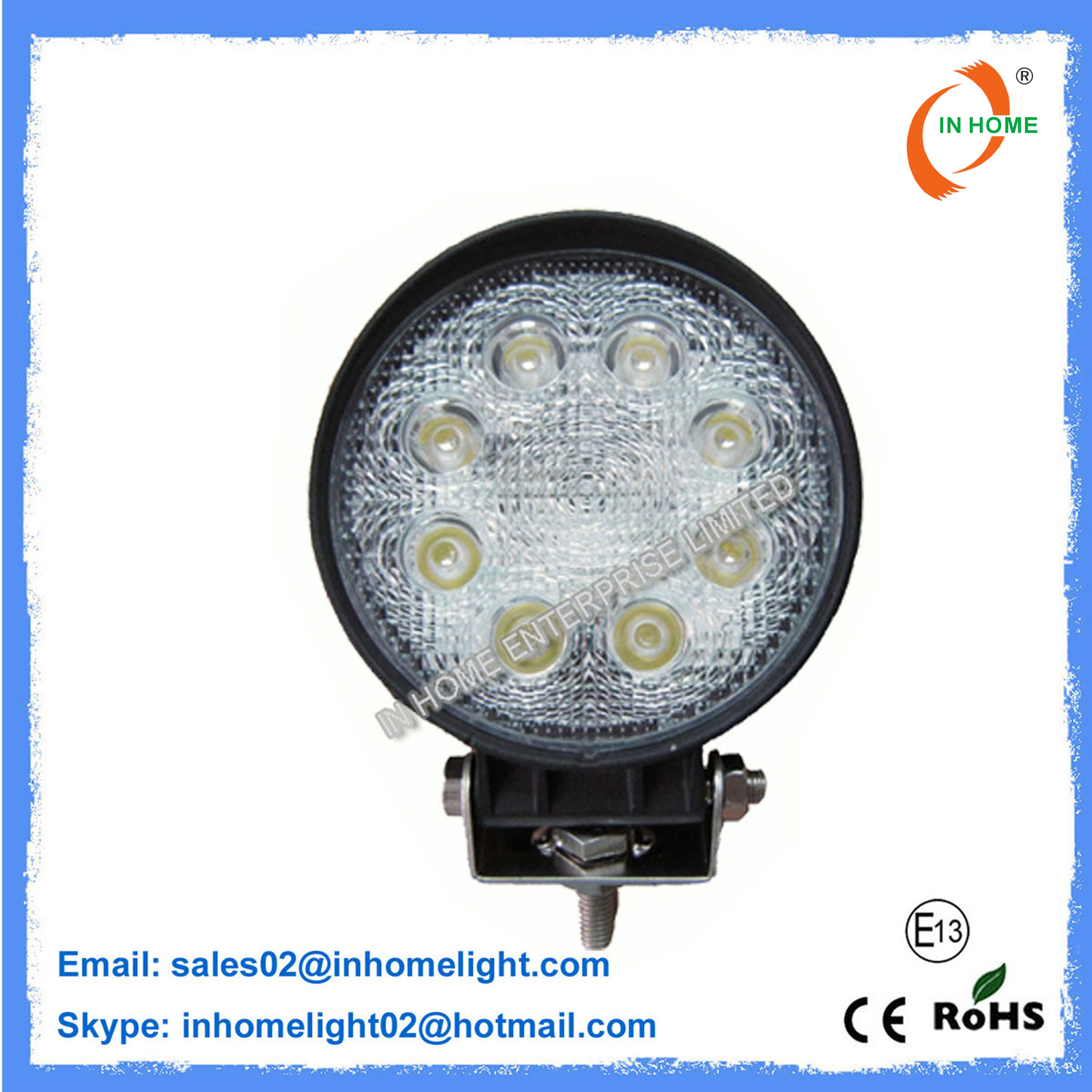 Aluminum 24W Spot LED Off Road Lights 2160LM IP67 Work Light LED