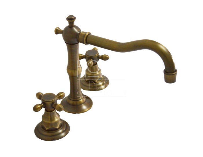 antique bronze 3 hole single mixer wash basin faucet