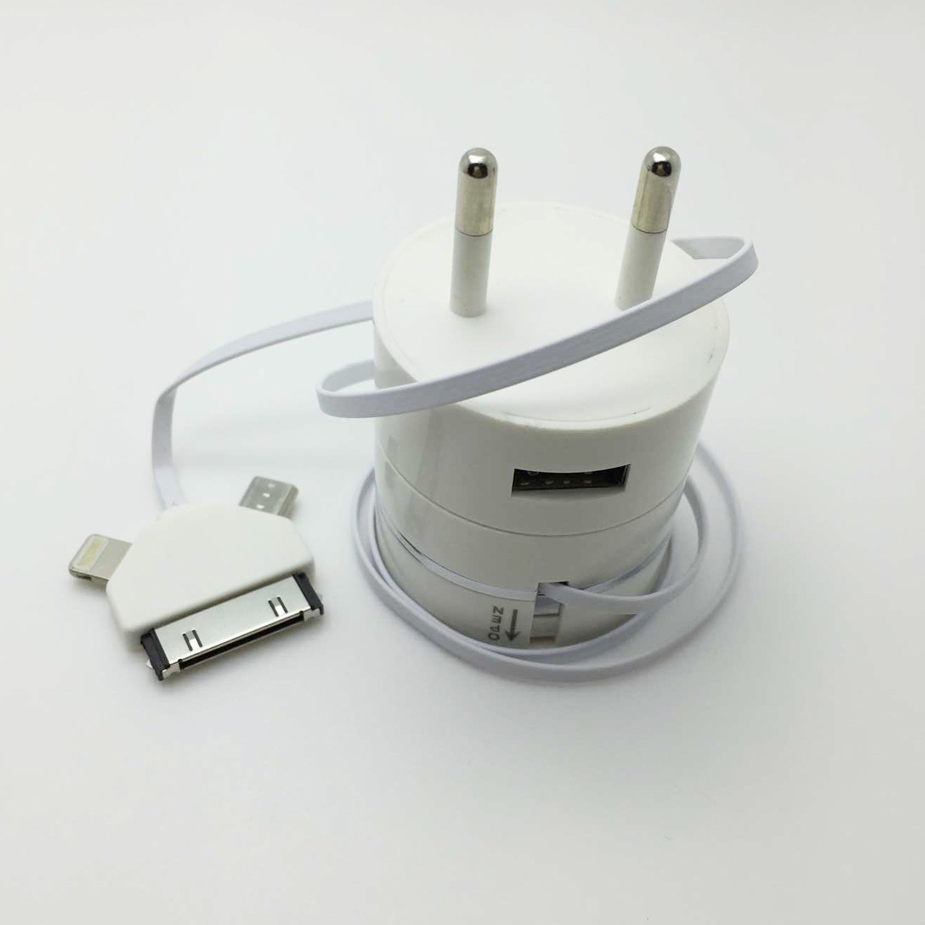 3 in 1 Retractable Charging Cable for IP4/4S PAD/IP5 lightning/Micro USB