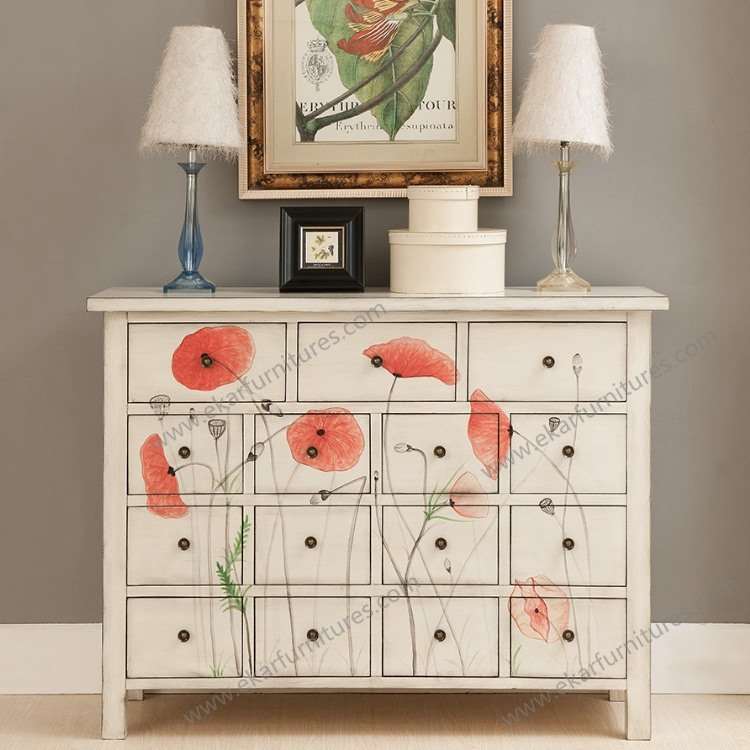 Credenza oak white sideboard, vintage cabinet