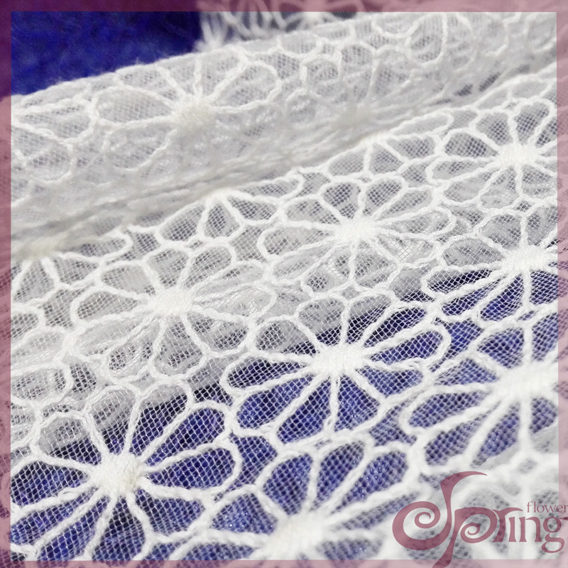 [F20079CN] Small flower embroidered voile lace fabric for ladies' garment