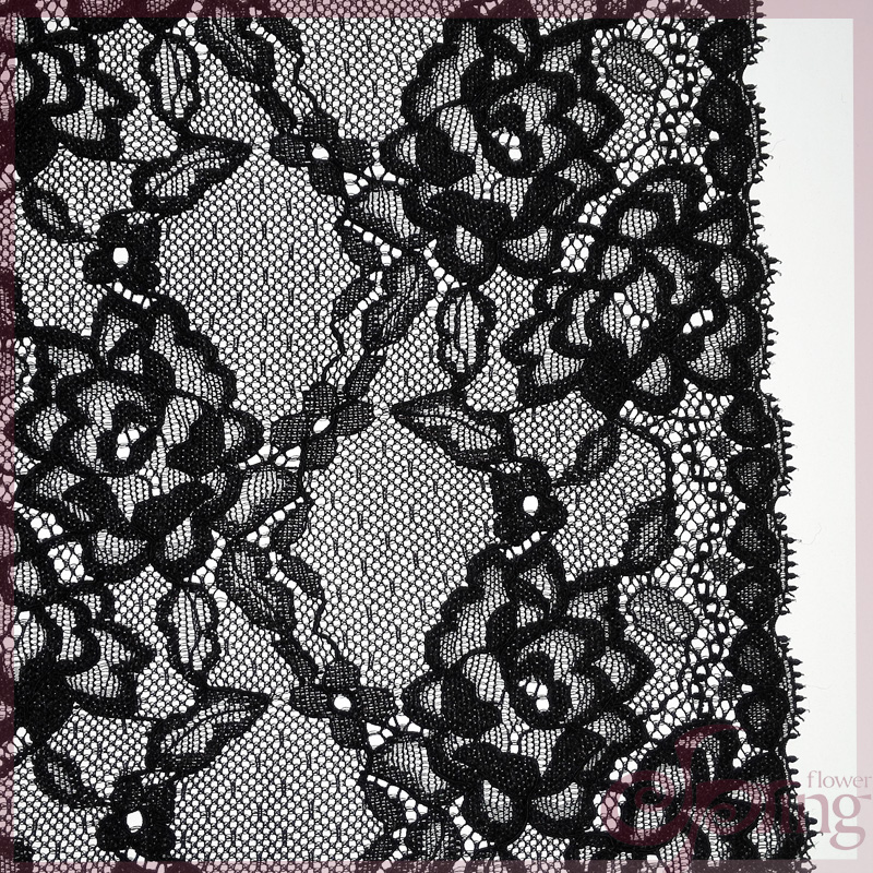 [6866] Jacquard tricot lace trimming fabric for dress and lingerie
