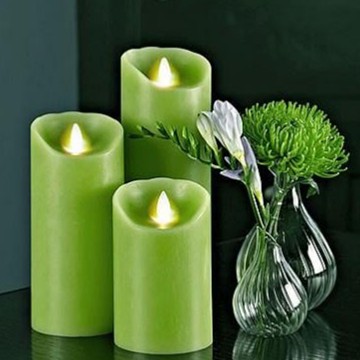 flameless moving wick real wax LED candle with timer