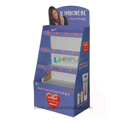 Custom Promotional Corrugated Cardboard Advertising Display Stands For Cosmetics