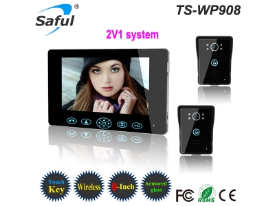 Saful TS-экран WP908 2в1 2.4 GHz Цифров 9 дюймов беспроводной видео-телефон двери 