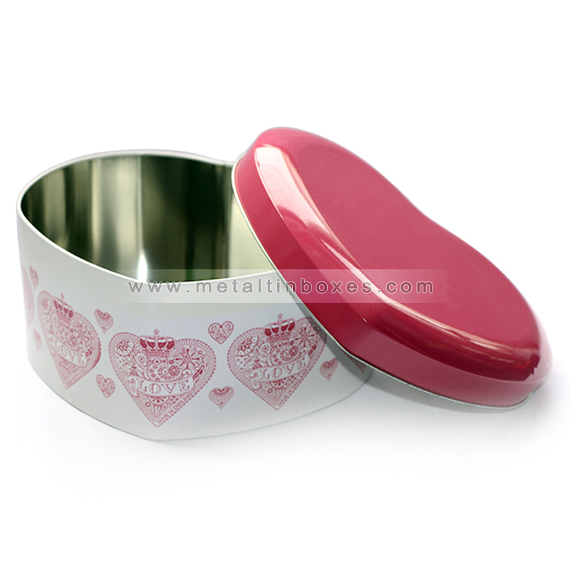 Upmarket heart shape tin metal packaging tin box for chocolate metal gift tin box 