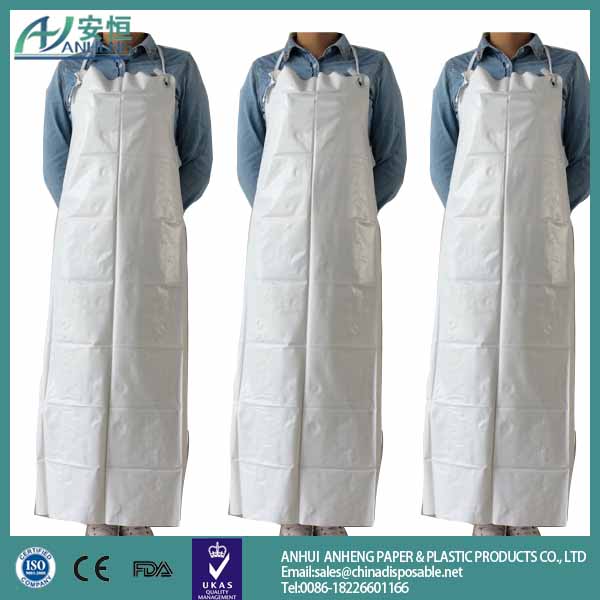 China factory Waterproof PVC apron, disposable pvc apron