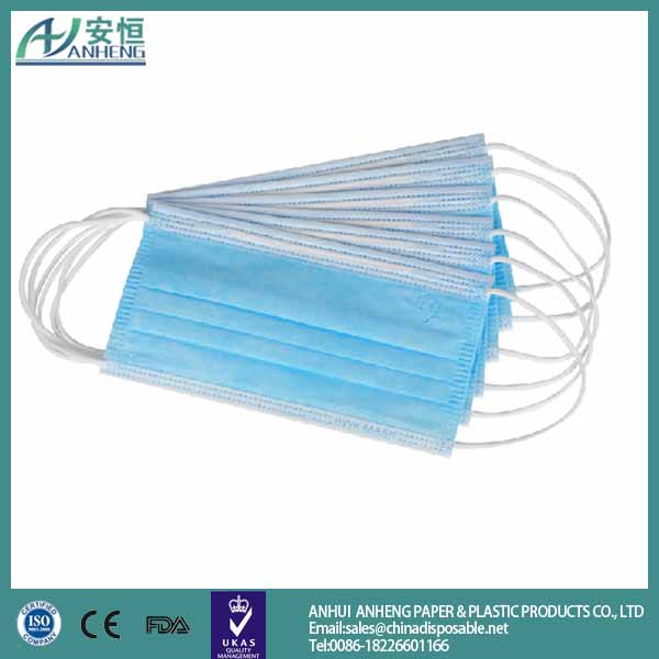 Medical 3ply disposable face mask, disposable mouth mask, non woven face mask