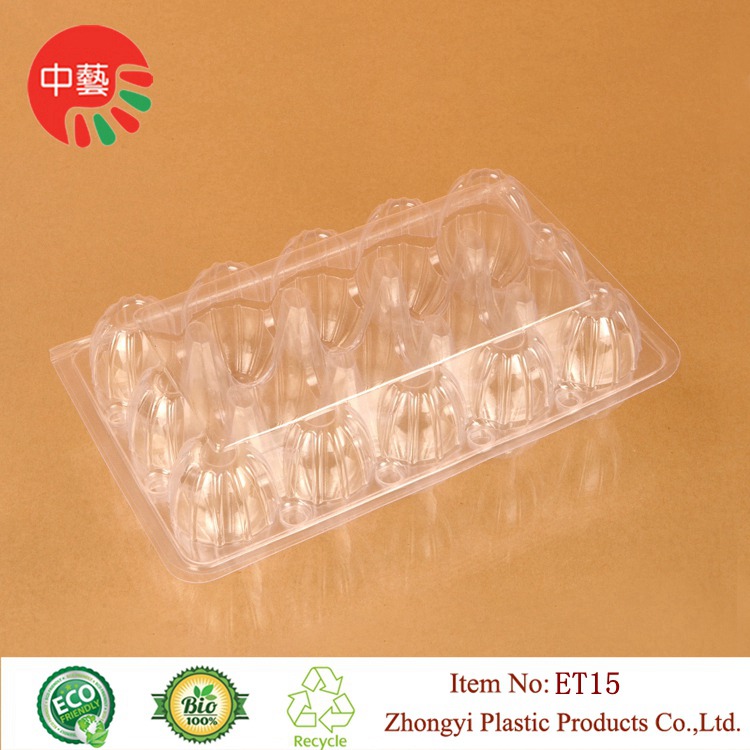 clear clamshell packaging blister plastic egg tray for 15pcs