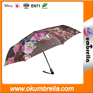 Складной зонт, зонт 3 сложения OKUM-391