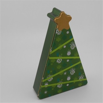 Christmas Tree Shaped Tin Box