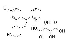 2(З)-(4-хлорфенил)(пиперидин-4-yloxy)метил)метил) пиридин L-тартрат 