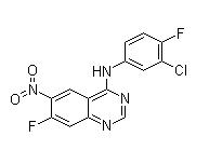 N-(3-chloro-4-fluorophenyl)-7-fluoro-6-nitroquinazolin-4-amine 