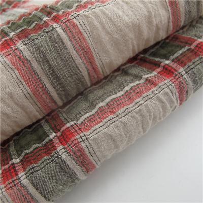 Yarn Dyed Check Plisse Fabric