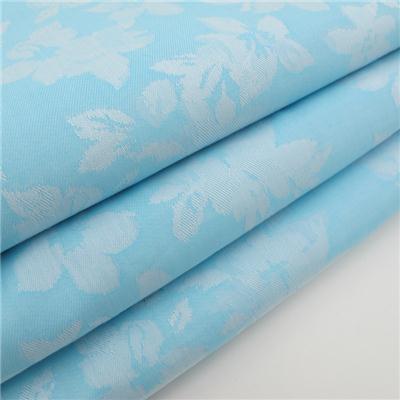 100% Cotton Floral Jacquard Fabric Blue