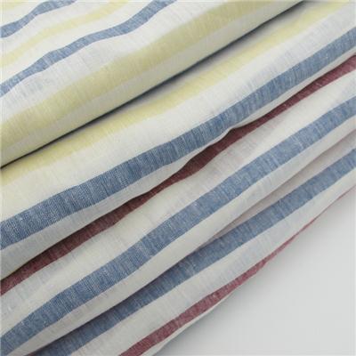 Yarn Dyed 100% Linen Fabric Stripe