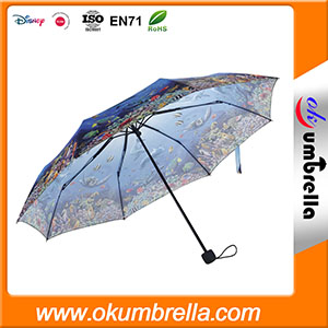 Складной зонт, зонт 3 сложения OKUM-36