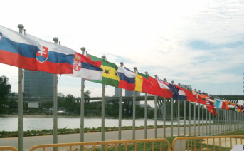 Aluminum outdoor flagpole banner flagpole