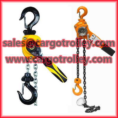 Lever chain blocks instruction and price list