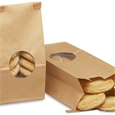 Paper Plastic Bakery Flat Bottom Bags