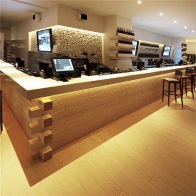 Good L Shape Design Wood Bar Counters With Solid Surface Water Proof Bar Counters