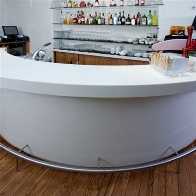 Round White Solid Surface Bar Counter