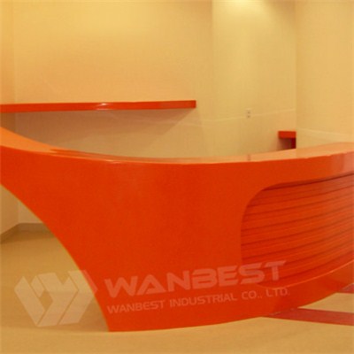 Orange Color Modern Special Design Reception Counter