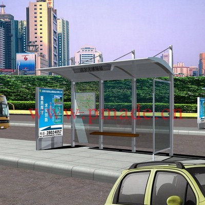 Steel Bus Shelter With Seats