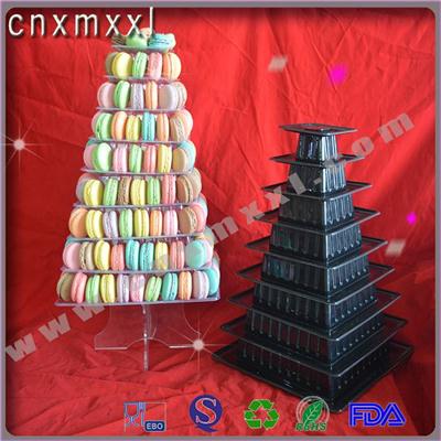 Macarons Square Plastic Tower Stand