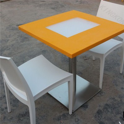 Modern Design Solid Surface Cafeteria Artificial Stone Dining Tables