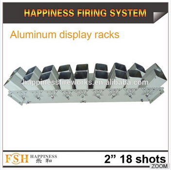 2 18 shots(9*2 shots) iron base, aluminum alloy tube display racks, for fireworks display, 2 inch mortars tubes display racks