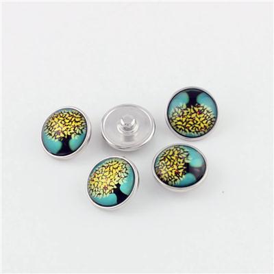 18mm Glass Life-tree Snap Button Jewelry