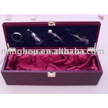 High Quality Single Bottle Wooden Wine Box With Wine Accessories MH-WB-15021