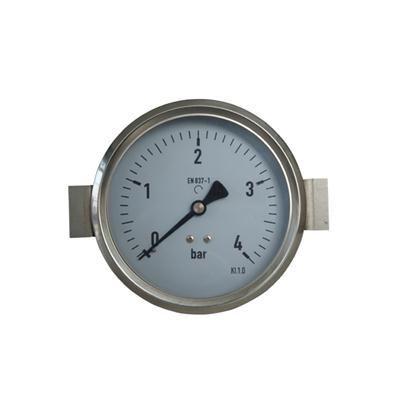 4inch-100mm Half Stainless Steel Back Type Liquid Filled Pressure Gauge With Clamp