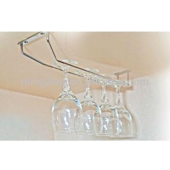 Single Row Wine Glass Rack With Cup Holder, Glass Drying Racks MH-GR-15003
