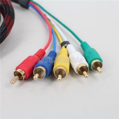 HDMI Male To 5 RCA RGB Audio Video AV Cable