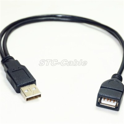 USB 2.0 Two A Male To One A Female Y-Cable