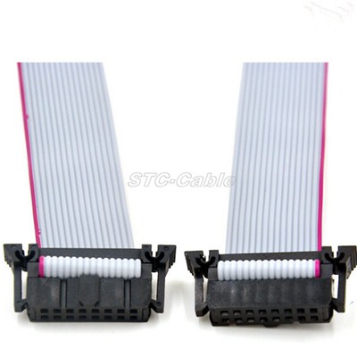 2.54mm Pitch 2x8Pin 16Pin 16 Wires IDC Shrouded Header Flat Ribbon Cable F/F