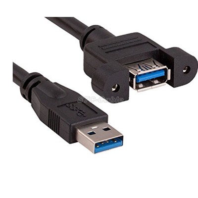 USB 3.0 Panel Mount Type A Male To Type A Female Cable