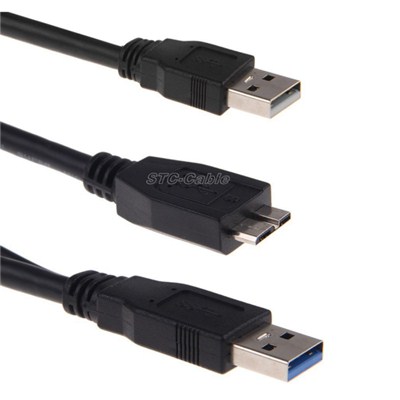 SuperSpeed A Female To Micro B USB 3.0 Y Cable