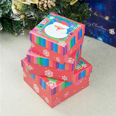 Printed Square Gift Paper Box For Christmas
