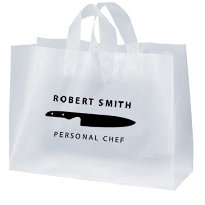 Saturn Frosted Shopping Bags W/ Foil Hot Stamp