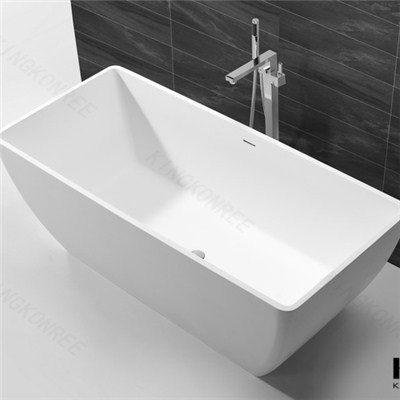 KKR 2015 Italian Pure White Oval Acrylic Stone Deep Bathtubs