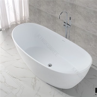 Acrylic Stone Matt White Freestanding Bath Tub