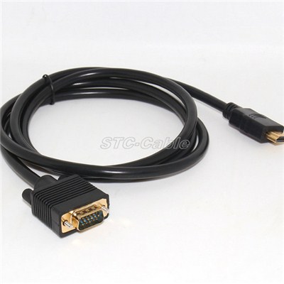 HDMI Male To VGA Male D SUB 15 Pin M/M Connector Cable