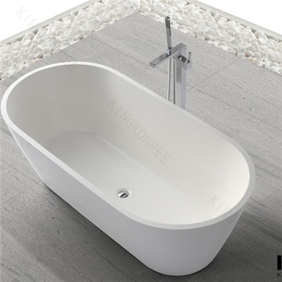 White Artificial Marble Stone Freestanding Bathtub For Sale